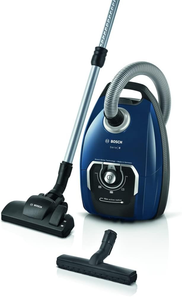Bosch Series 8 BGB75X494 Stofzuiger met zak - Blauw - 650W - 15 meter actieradius