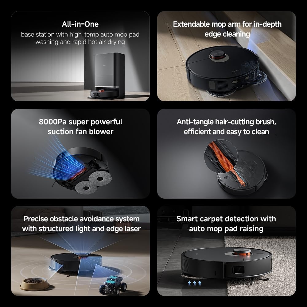 Xiaomi Robot Vacuum X20 Max Zwarte Robotstofzuiger met Dweilfunctie