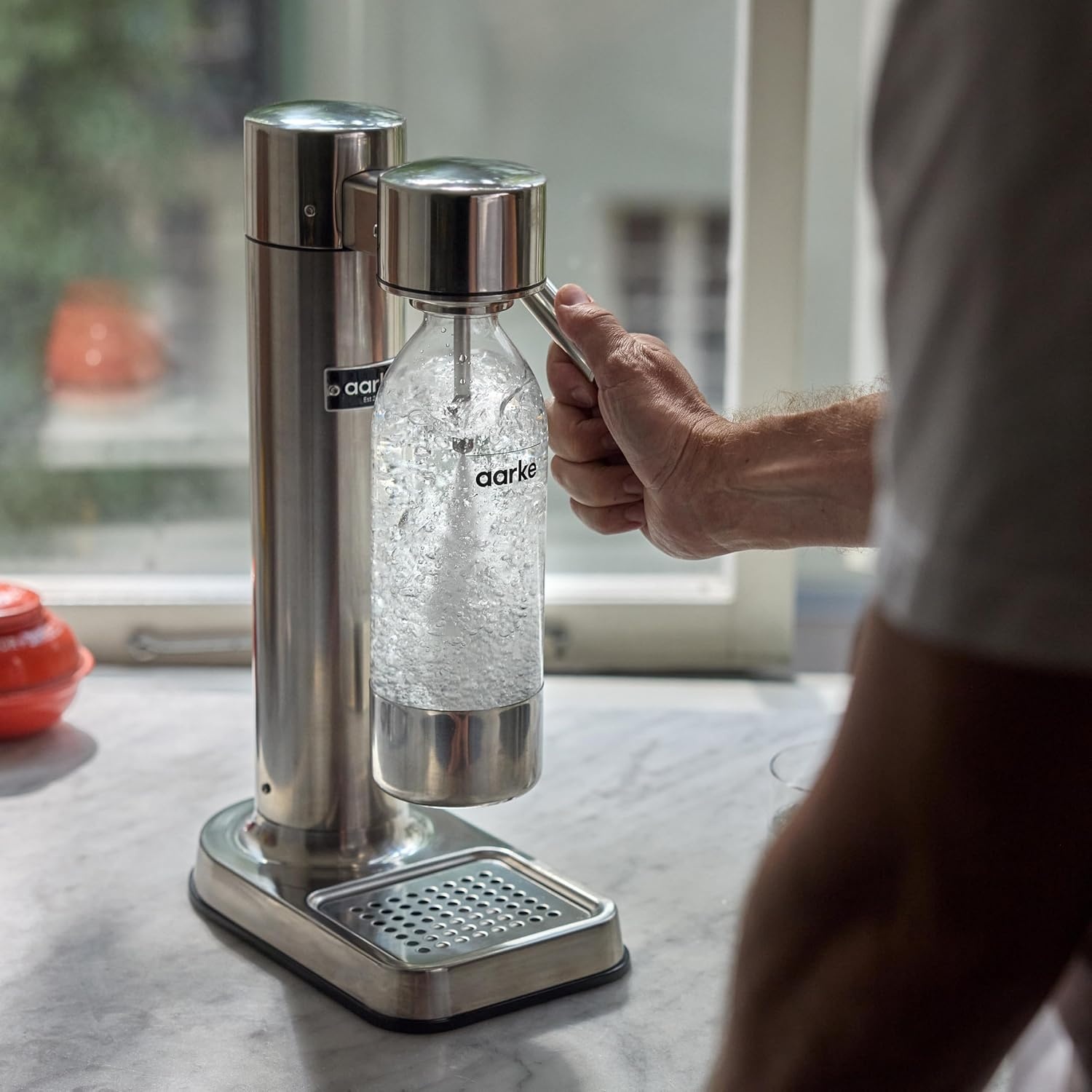 Aarke Carbonator 3 Sodamaker met Aarke Fles, Afwerking Staal