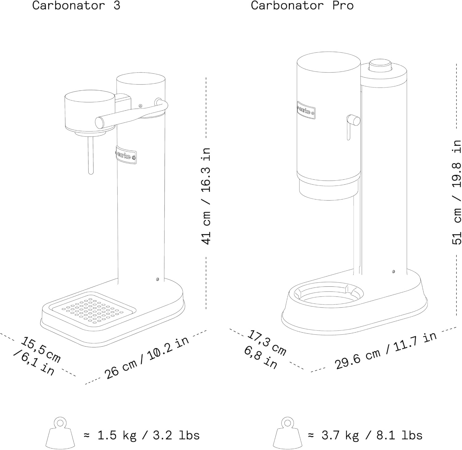 Aarke Carbonator 3 Sodamaker met Aarke Fles, Afwerking Staal