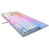 Turtle Beach Vulcan II Max Optisch-mechanisch pc-toetsenbord, aanpasbare RGB-verlichting, polssteun, lineaire Titan II-schakelaar, aluminium plaat, wit