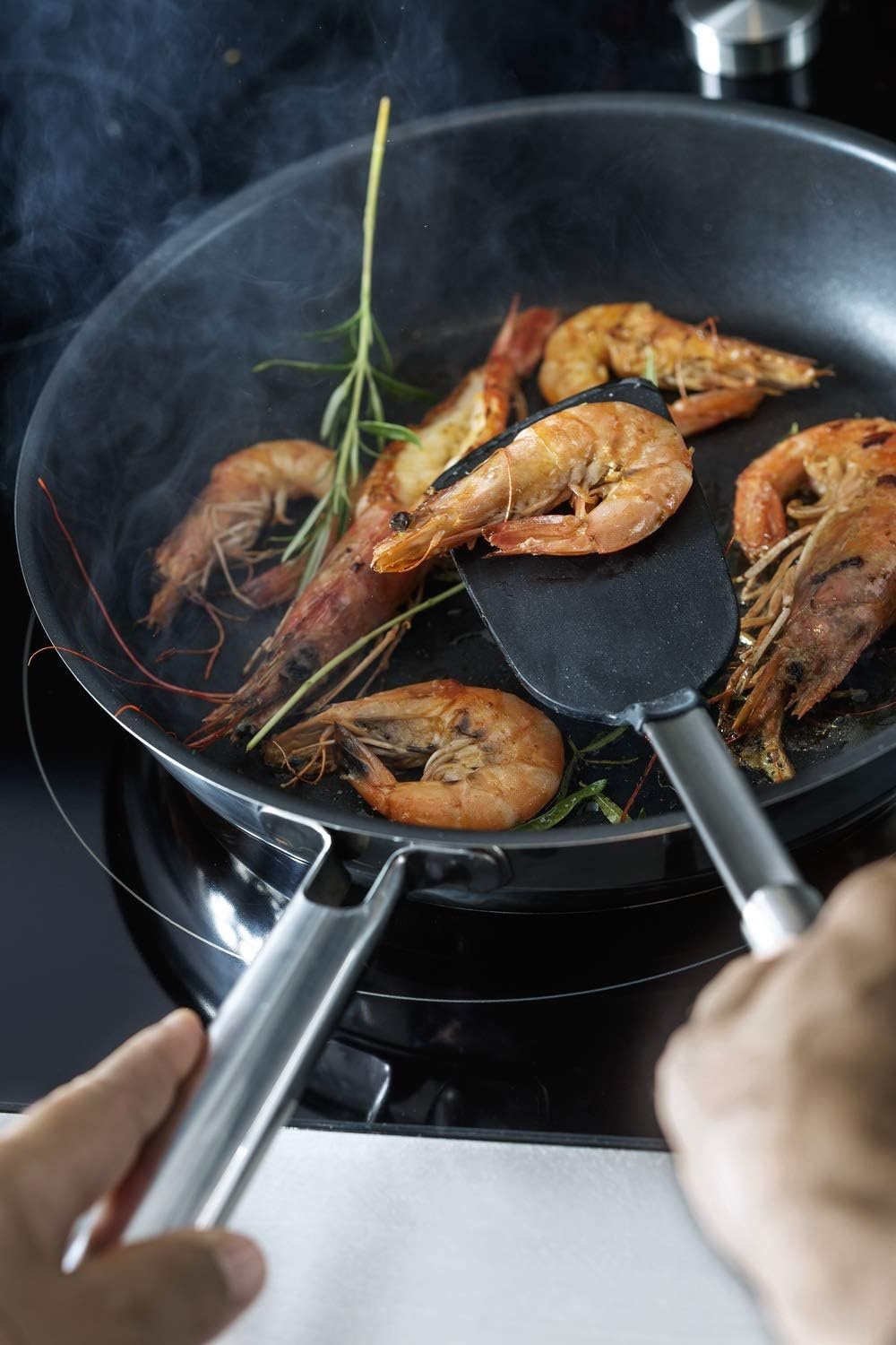 RÖSLE Elegance ProPlex Koekenpan, universele pan met antiaanbaklaag, 28 cm, roestvrij staal 18/10, geschikt voor inductie, vaatwasmachinebestendig - Maat Ø 28 cm