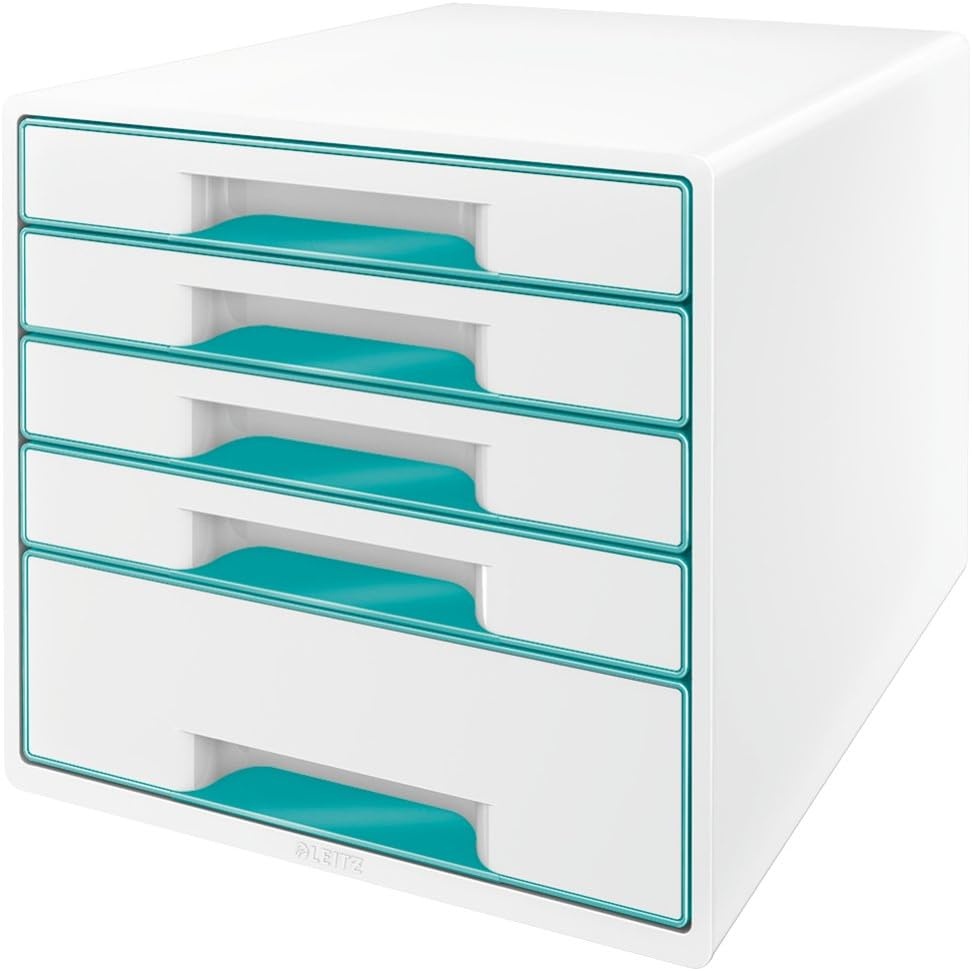 Leitz, 52142051, WOW CUBE-assortiment, Ladenblok Met 5 Laden - IJsblauw