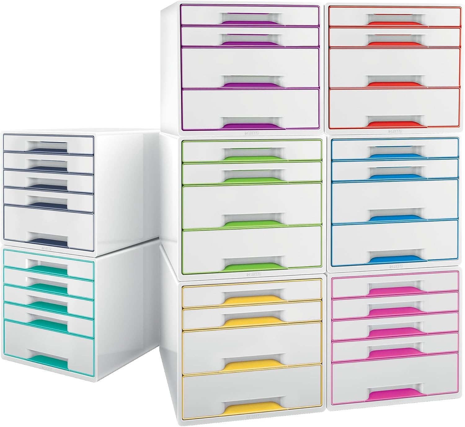 Leitz, 52142051, WOW CUBE-assortiment, Ladenblok Met 5 Laden - IJsblauw