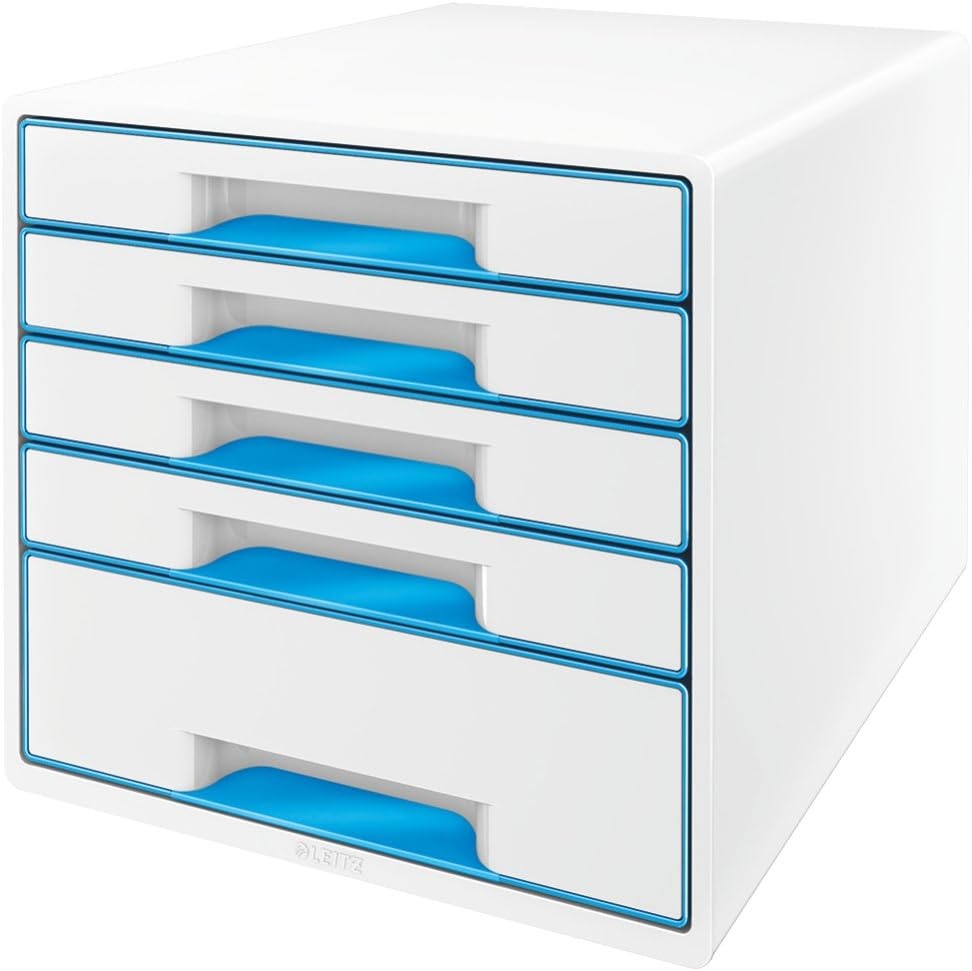 Leitz, 52142051, WOW CUBE-assortiment, Ladenblok Met 5 Laden - IJsblauw