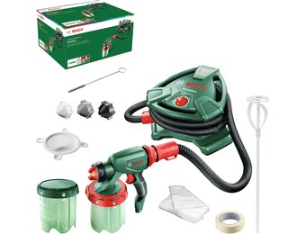 Verfspuitsysteem PFS 5000 E | 1200W | 2x 1000ml verfbekers | Voor muurverf, lak & lazuurverf | Minimale verdunning | Diverse spuitrichtingen