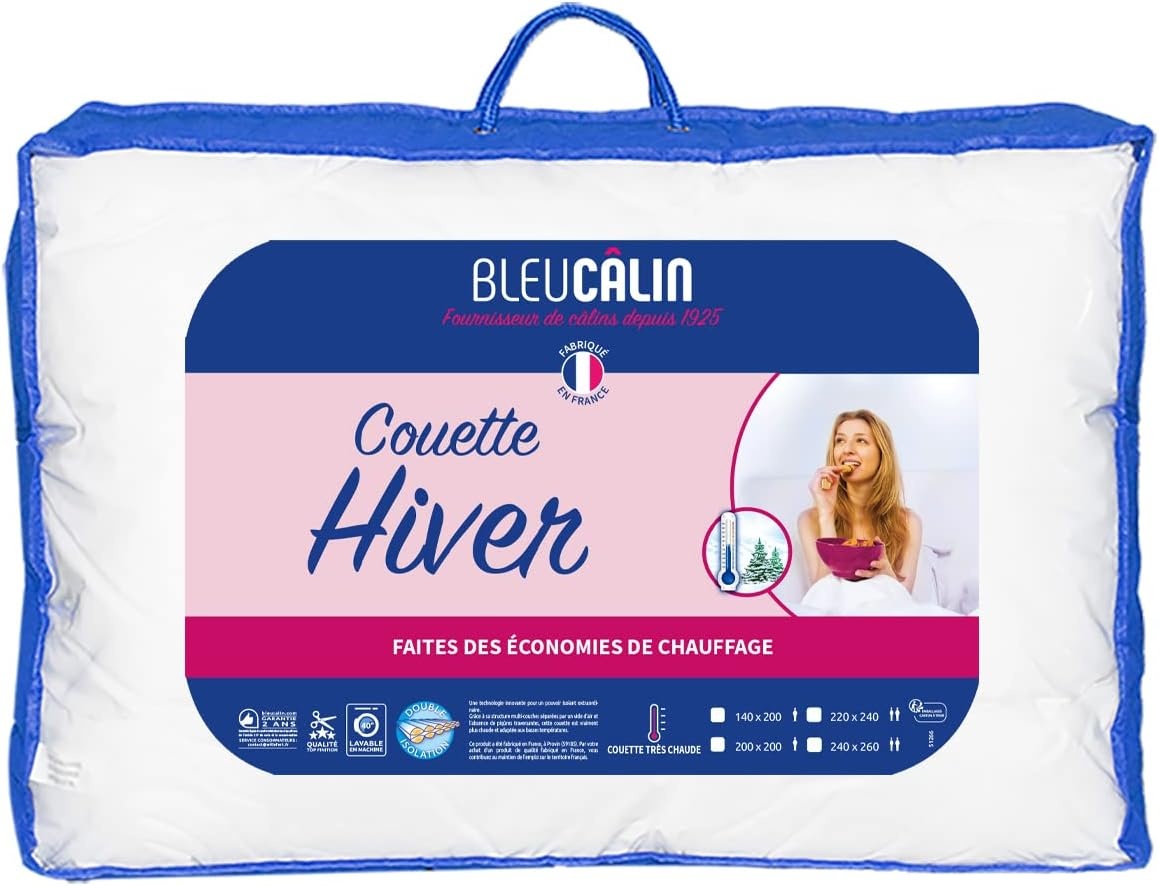 Bleu Câlin Dekbed voor de winter, warm, microvezel, polyester, wit, 200 x 200 cm - Maat 200x200 cm