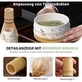 Matcha Thee Set 6-delig - Inclusief Keramische Matcha Kom 510 ml en Bamboe Accessoires - Bruin