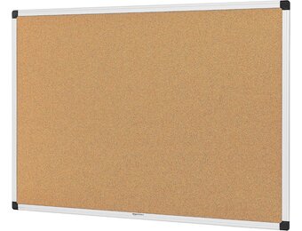 Amazon Basics Prikbord van kurk met aluminium frame 90 x 60 cm zilver