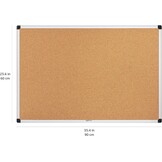 Amazon Basics Prikbord van kurk met aluminium frame 90 x 60 cm zilver