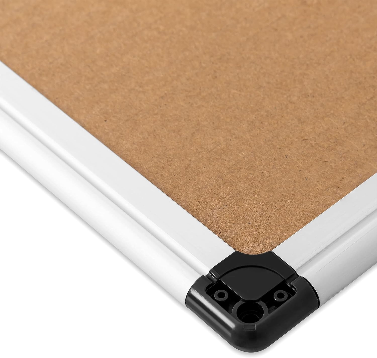 Amazon Basics Prikbord van kurk met aluminium frame 90 x 60 cm zilver
