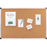 Amazon Basics Prikbord van kurk met aluminium frame 90 x 60 cm zilver