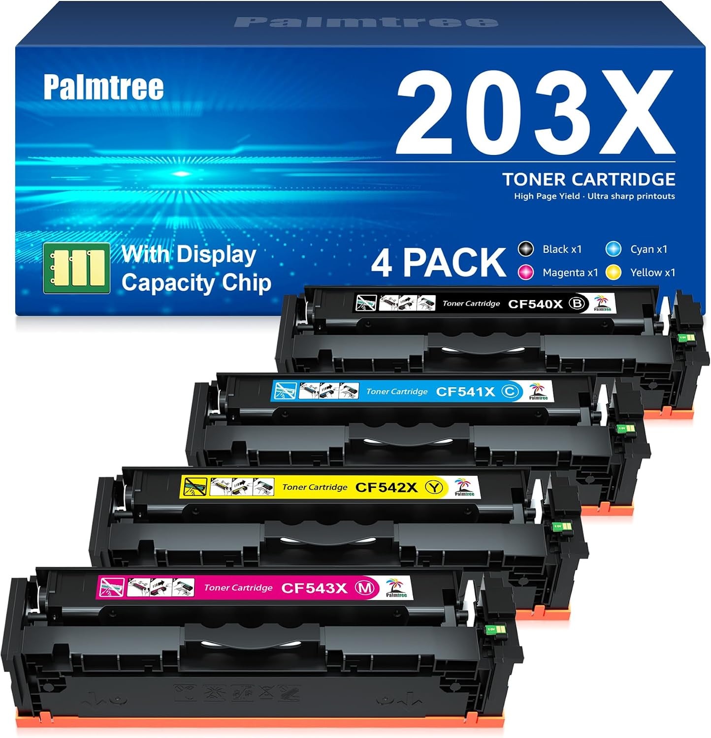 Palmtree 203X Toner Compatibel met HP 203X 203A CF540X Multipack