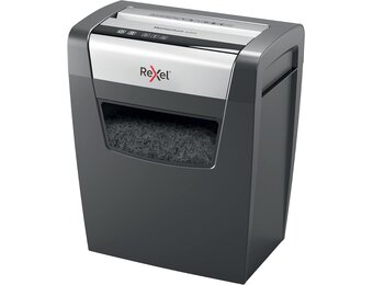 Rexel Momentum X410 Papiervernietiger, Cross Cut Snippers, Capaciteit 10 Vellen Papier, Veiligheidsniveau P-4, 23L Opvangbak (200 A4 Vellen), Zwart - Maat 356 x 423 x 238 mm