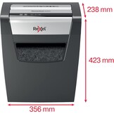 Rexel Momentum X410 Papiervernietiger, Cross Cut Snippers, Capaciteit 10 Vellen Papier, Veiligheidsniveau P-4, 23L Opvangbak (200 A4 Vellen), Zwart - Maat 356 x 423 x 238 mm