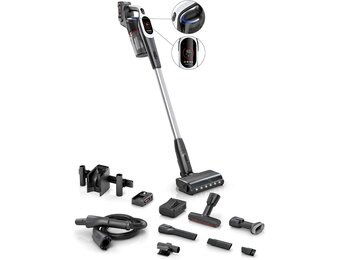 Bosch Unlimited 9 BTS942WQC, accustofzuiger, draadloos, MicroClean Technology, display, stofcompressie, HEPA-filtersysteem, 10 J. motorgarantie, 2 x 4 Ah accu, ledlicht, snellader, wit