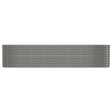 vidaXL Plantenbak 332x40x68 cm gepoedercoat staal grijs