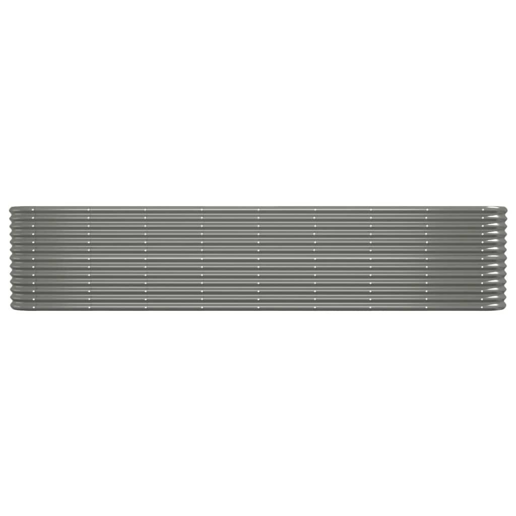 vidaXL Plantenbak 332x40x68 cm gepoedercoat staal grijs