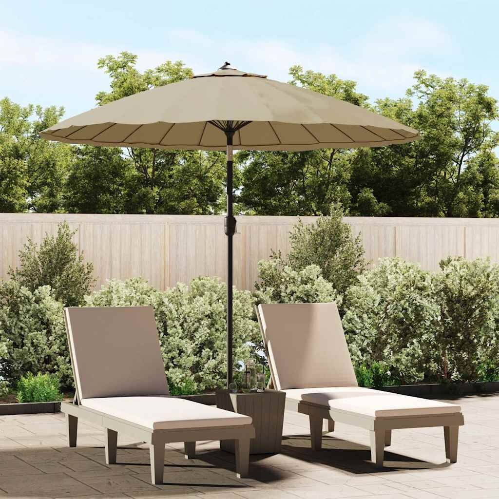vidaXL Parasol met aluminium paal 250 cm taupe