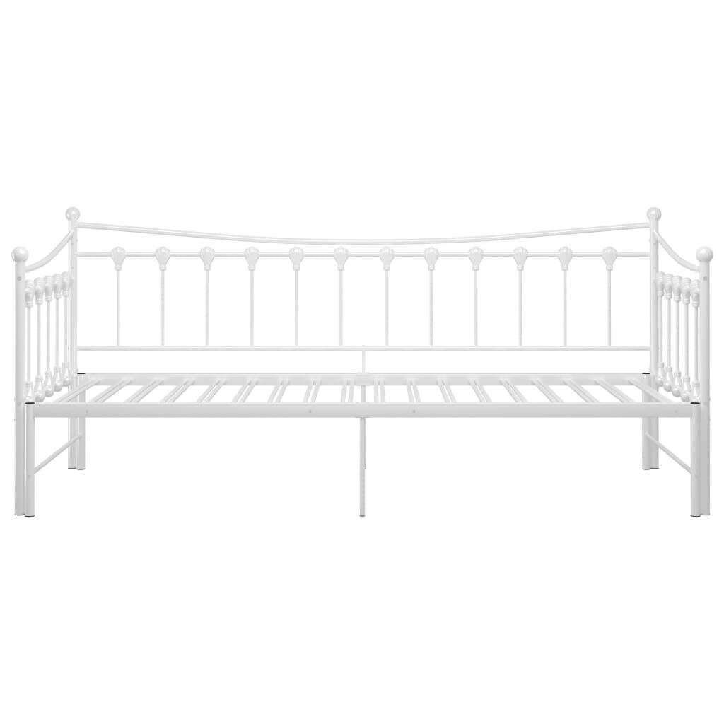 vidaXL Slaapbankframe uittrekbaar metaal wit 90x200 cm
