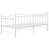 vidaXL Slaapbankframe uittrekbaar metaal wit 90x200 cm
