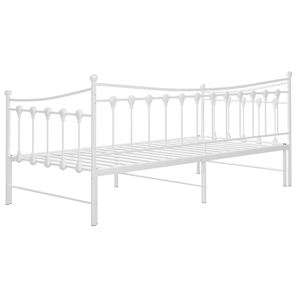 vidaXL Slaapbankframe uittrekbaar metaal wit 90x200 cm