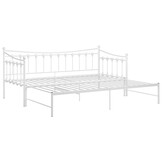 vidaXL Slaapbankframe uittrekbaar metaal wit 90x200 cm