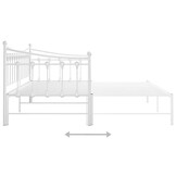 vidaXL Slaapbankframe uittrekbaar metaal wit 90x200 cm