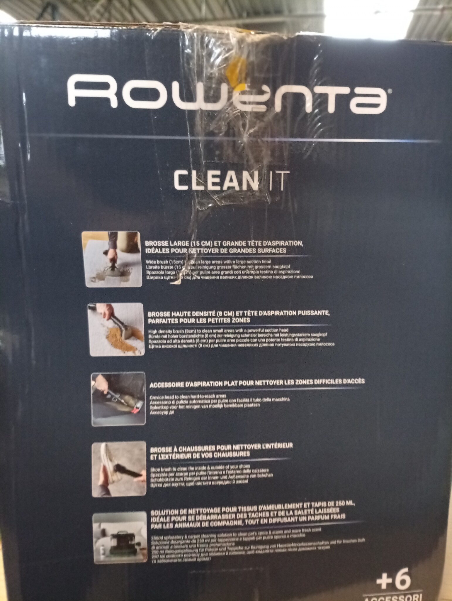 Rowenta IN5020 Clean It Vlekkenreiniger, multi-reinigende draagbare tapijtreiniger, snel & gemakkelijk schoonmaken, huisdierenpoep, tapijt, auto-interieur, 750 W, 6 acc