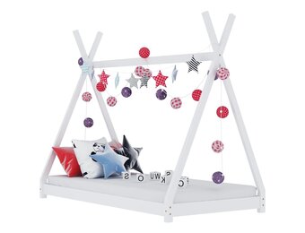vidaXL Kinderbedframe massief grenenhout wit 70x140 cm