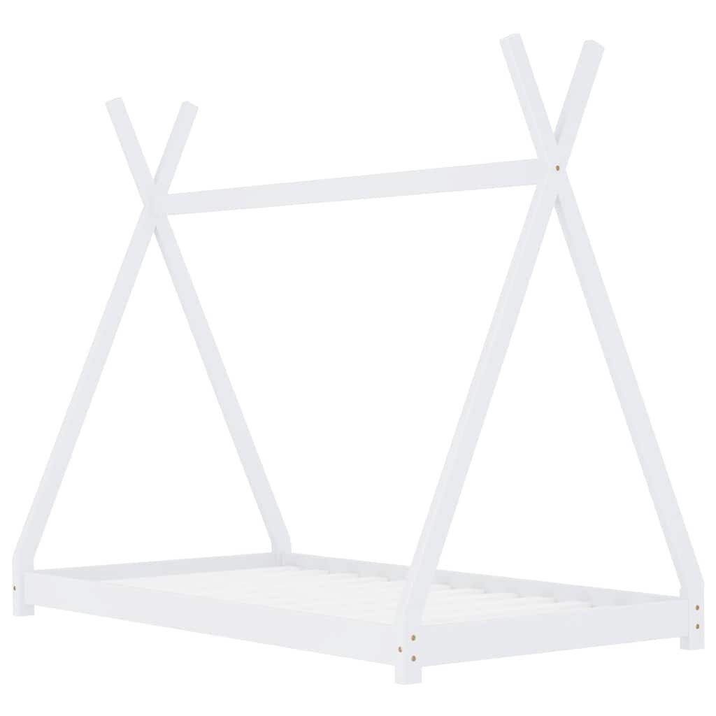 vidaXL Kinderbedframe massief grenenhout wit 70x140 cm