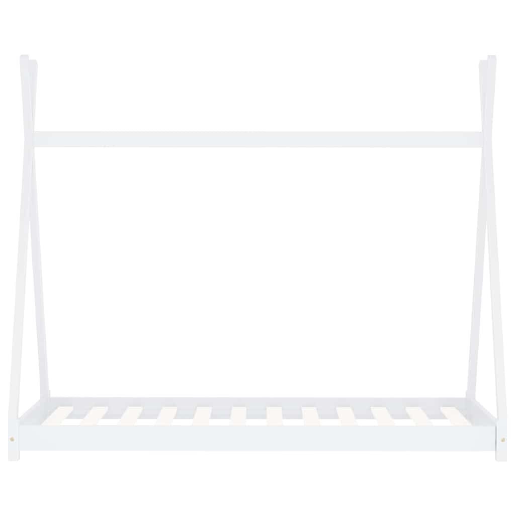 vidaXL Kinderbedframe massief grenenhout wit 70x140 cm