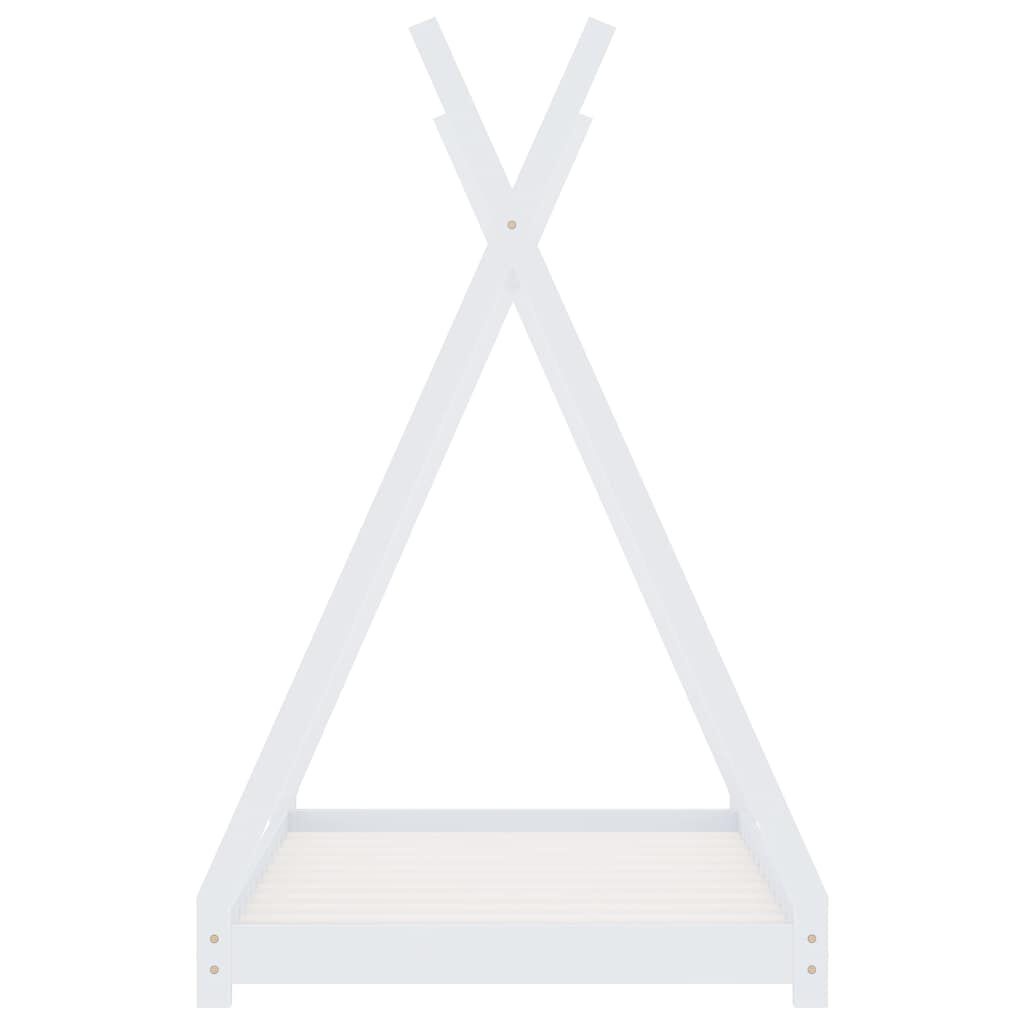 vidaXL Kinderbedframe massief grenenhout wit 70x140 cm