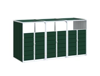 vidaXL Containerberging voor 3 containers 216x81x115 cm staal groen