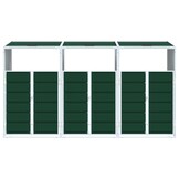 vidaXL Containerberging voor 3 containers 216x81x115 cm staal groen
