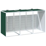 vidaXL Containerberging voor 3 containers 216x81x115 cm staal groen