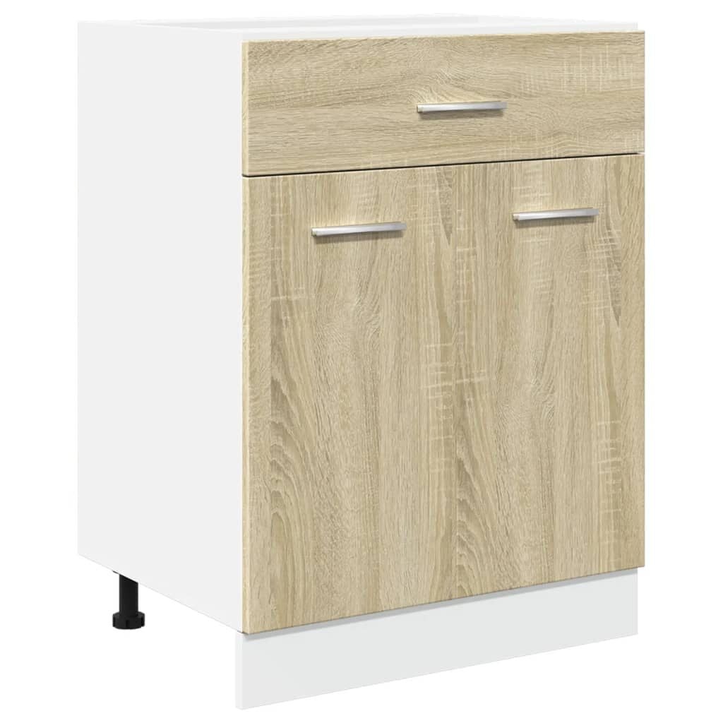 vidaXL Onderkast met lade 60x46x81,5 cm spaanplaat sonoma eikenkleurig