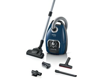 Bosch Vloerstofzuiger serie 8 BGL8XPER, met zak, UltraAllergy hygiënefilter voor mensen met allergieën, 10 jaar motorgarantie, XXL-meubelzuigmond, lang spleetmondstuk, blauw