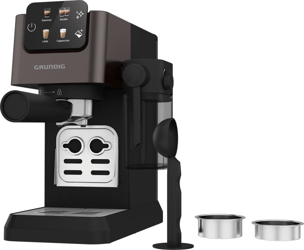 Grundig KSM 5330 Espressomachine - 1628W - 15 Bar - Met Melkreservoir - Dark Inox/Zwart