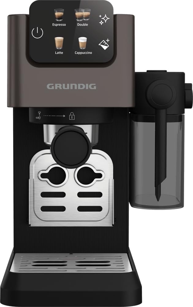 Grundig KSM 5330 Espressomachine - 1628W - 15 Bar - Met Melkreservoir - Dark Inox/Zwart