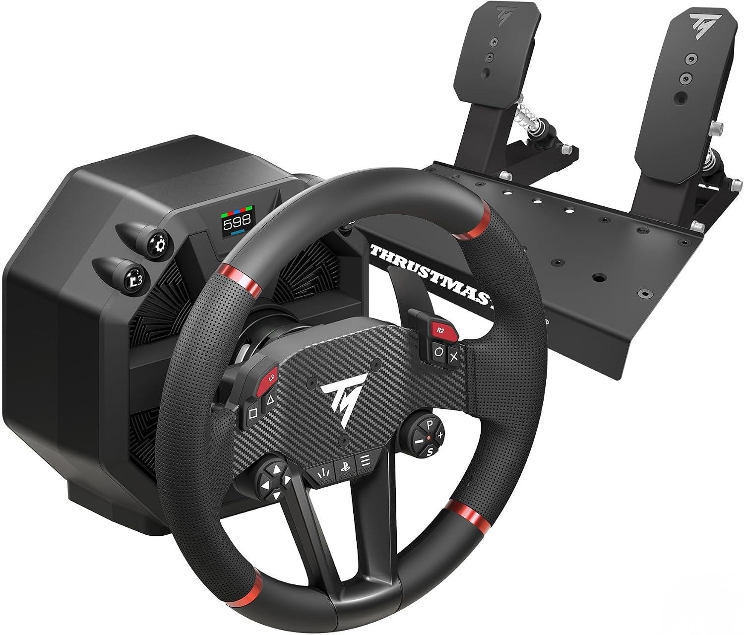 Thrustmaster T598 Black, Red USB Steering Wheel + Pedals Pc, W129171793 (Wheel + Pedals Pc, PlayStation 4, PlayStation 5)