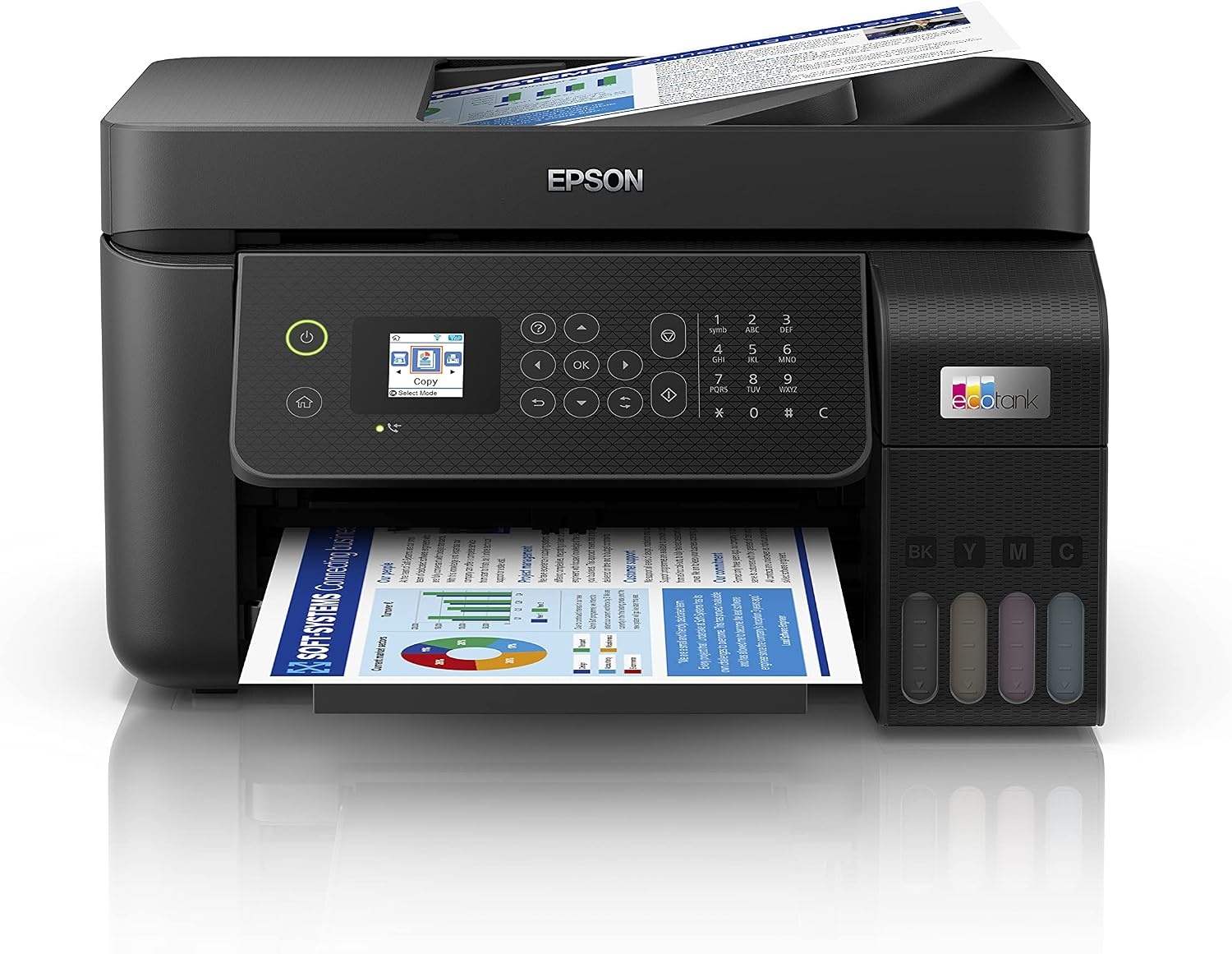 Epson EcoTank ET-4956 A4 Multifunctionele Printer Wit met Wi-Fi en Automatische Documentinvoer