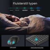 KOORUI Draadloos toetsenbord en muis, Duitse QWERTZ-lay-out, 12 functietoetsen, 2,4 GHz, stil toetsenbord voor Windows, MacOS, Linux, zwart