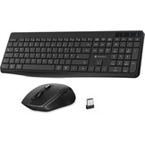 KOORUI Draadloos toetsenbord en muis, Duitse QWERTZ-lay-out, 12 functietoetsen, 2,4 GHz, stil toetsenbord voor Windows, MacOS, Linux, zwart