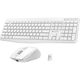 KOORUI Draadloos toetsenbord en muis, Duitse QWERTZ-lay-out, 12 functietoetsen, 2,4 GHz, stil toetsenbord voor Windows, MacOS, Linux, zwart