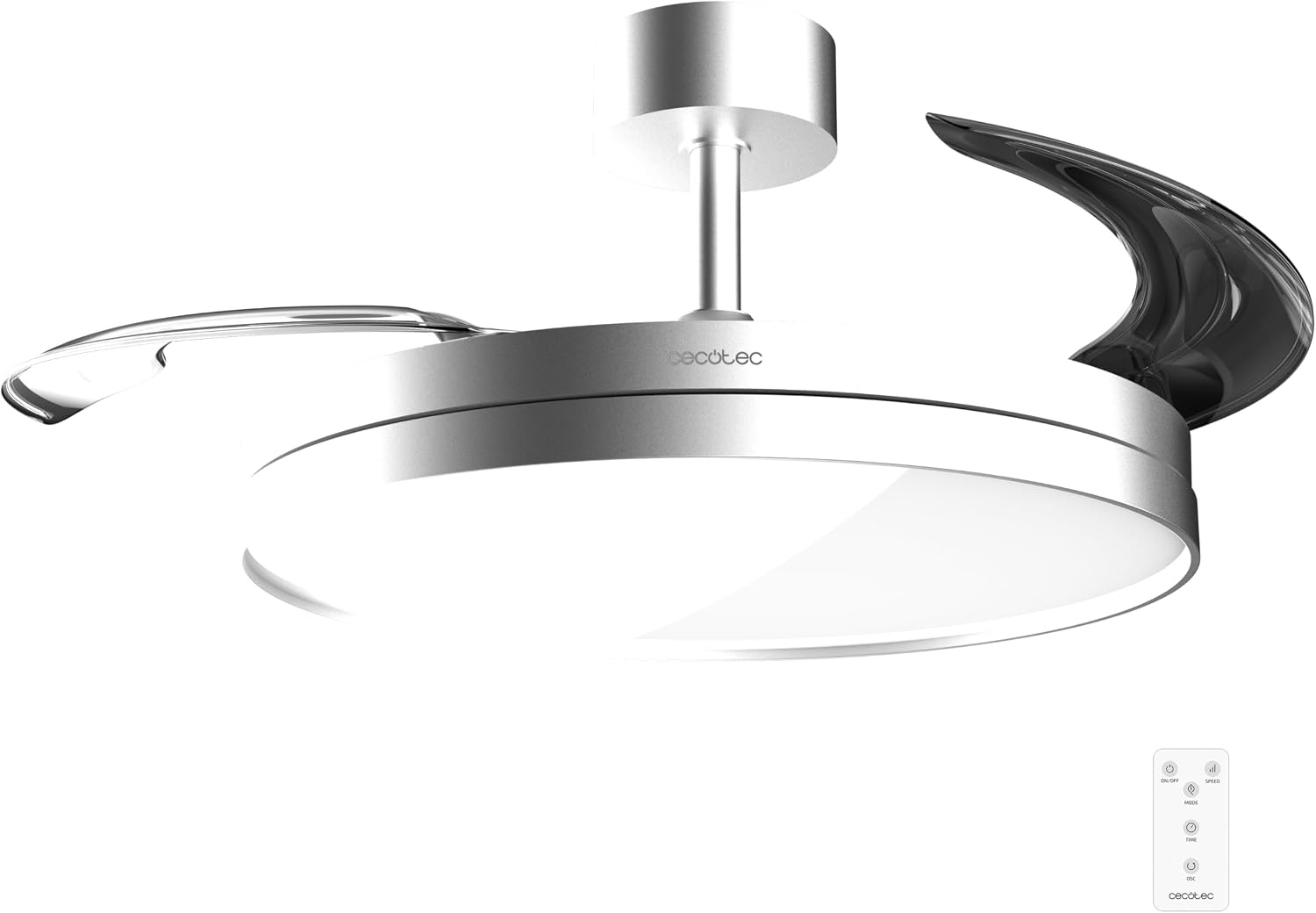 Cecotec EnergySilence Aero 2440 Plafondventilator met Licht en Intrekbare Bladen, 30W, Staal