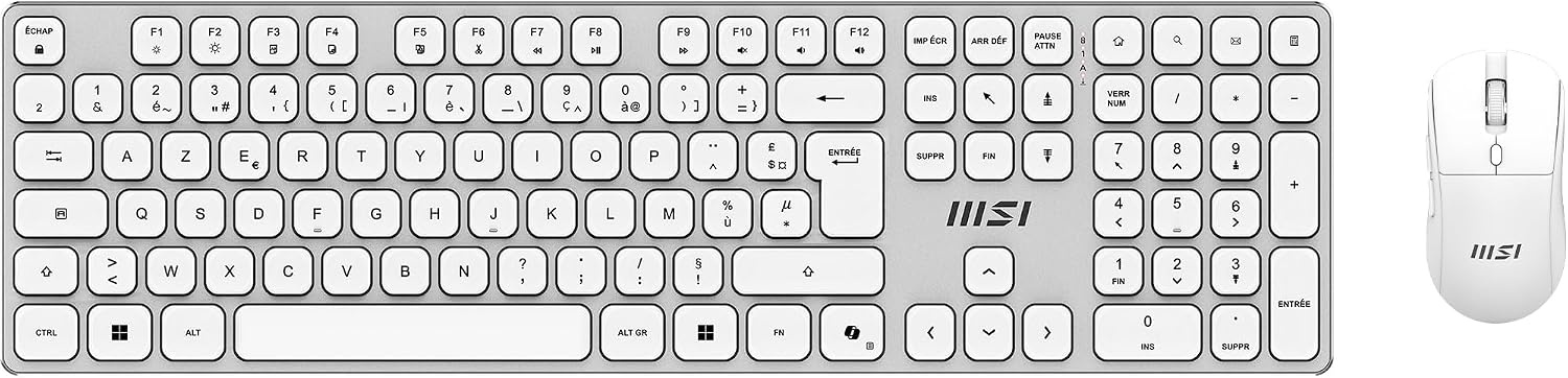 MSI FORGE K210 W Gaming Toetsenbord en Muis Combo - Wit - AZERTY