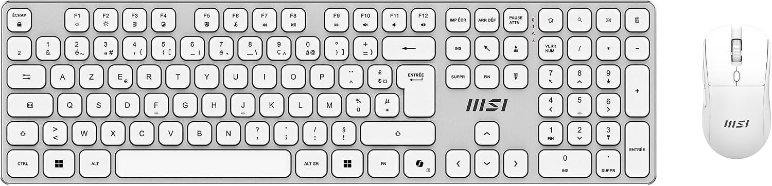 MSI FORGE K210 W Gaming Toetsenbord en Muis Combo - Wit - AZERTY