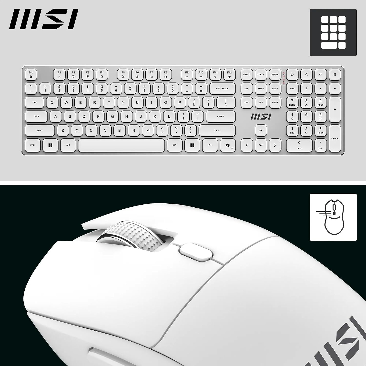 MSI FORGE K210 W Gaming Toetsenbord en Muis Combo - Wit - AZERTY