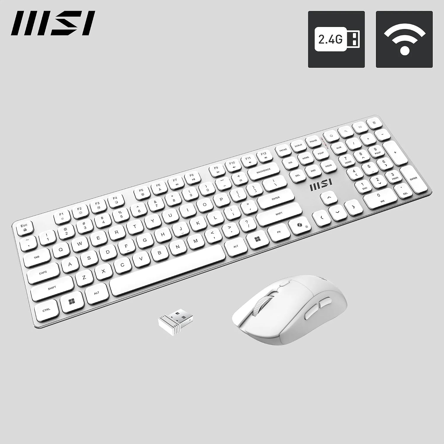 MSI FORGE K210 W Gaming Toetsenbord en Muis Combo - Wit - AZERTY